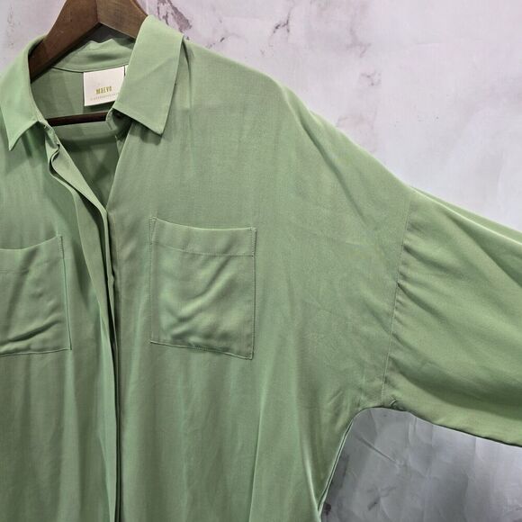 Anthropologie Shirt Womens Medium Button Front Tie Sandbridge Maeve - Picture 11 of 12